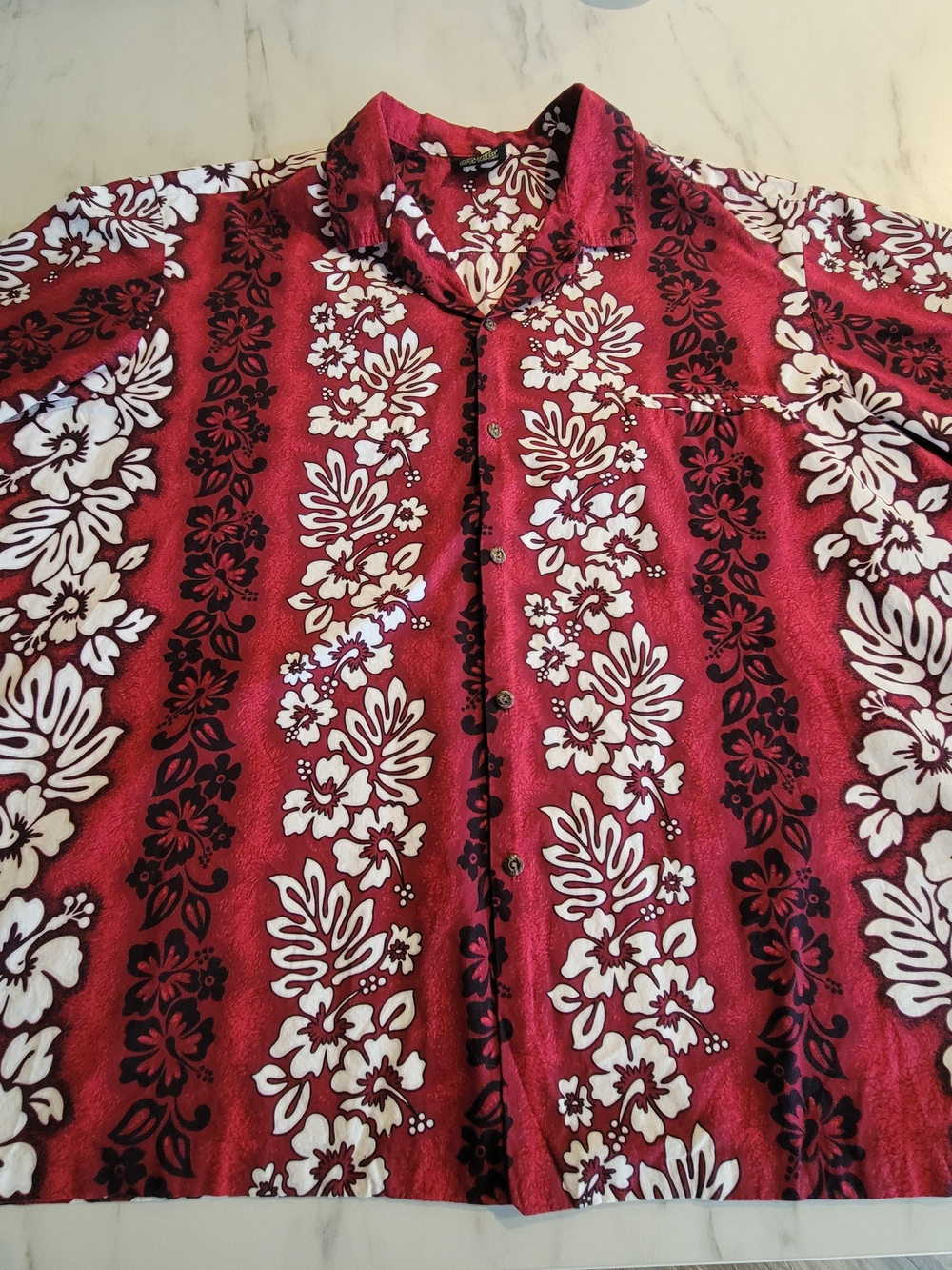 Vintage Royal Creations Hawaiian Shirt Men 3XL Red Hibiscus Panel Made in USA